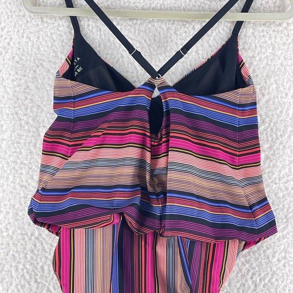 Athleta Capri Stripe Blousy One Piece Swim Bathing Suit Womans Pink Size 36 B/C - Picture 9 of 13